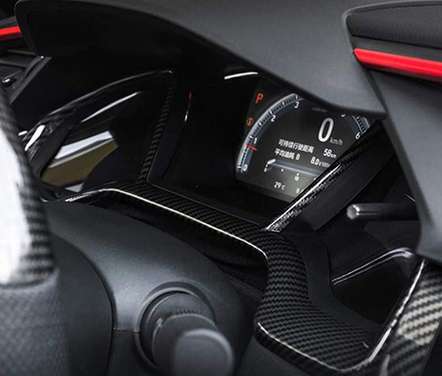 Carbon Fiber Dashboard Panel Frame Cover [for Honda Civic 2016-21]