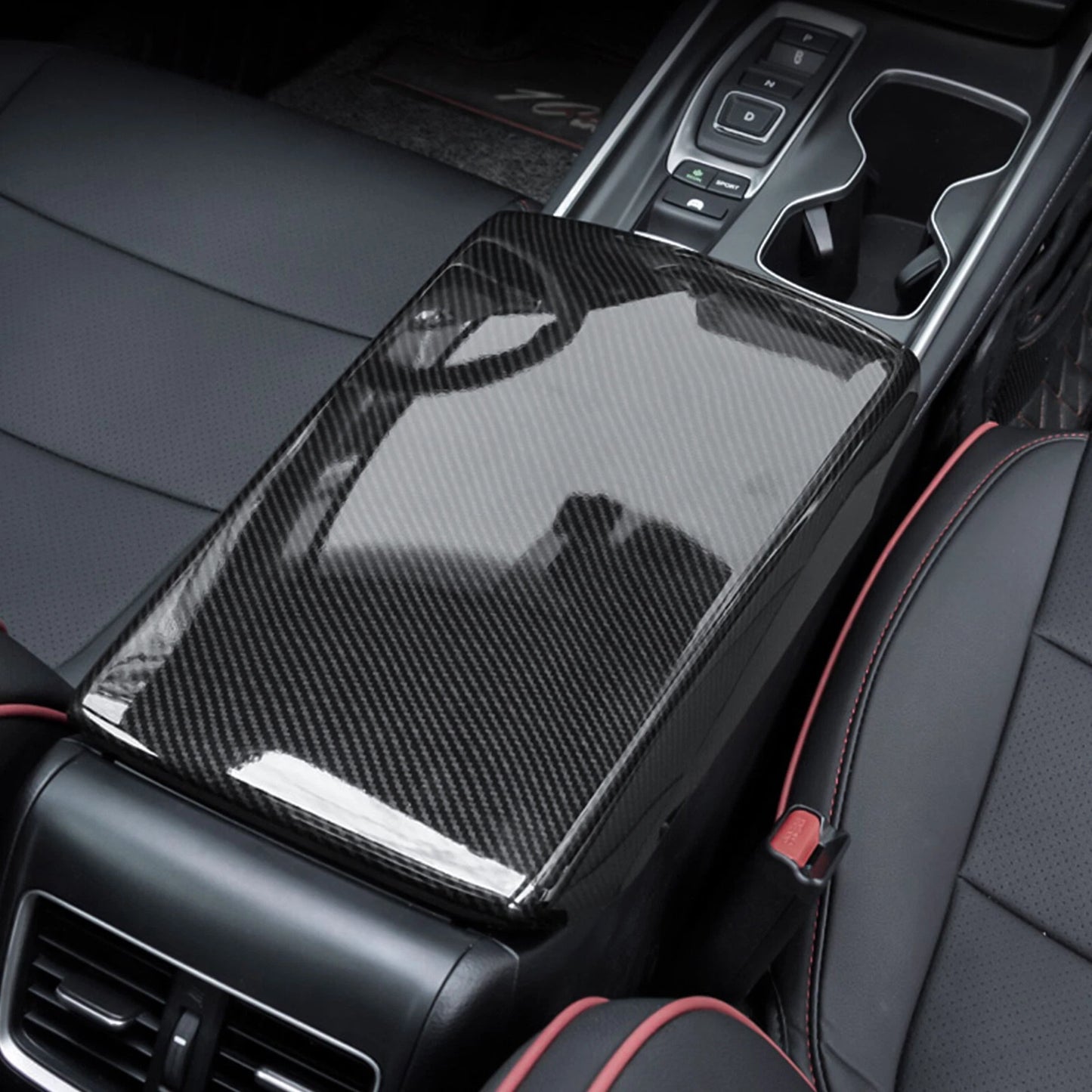 Carbon Fiber Style Center Armrest Cover [for 2018-22 Honda Accord]