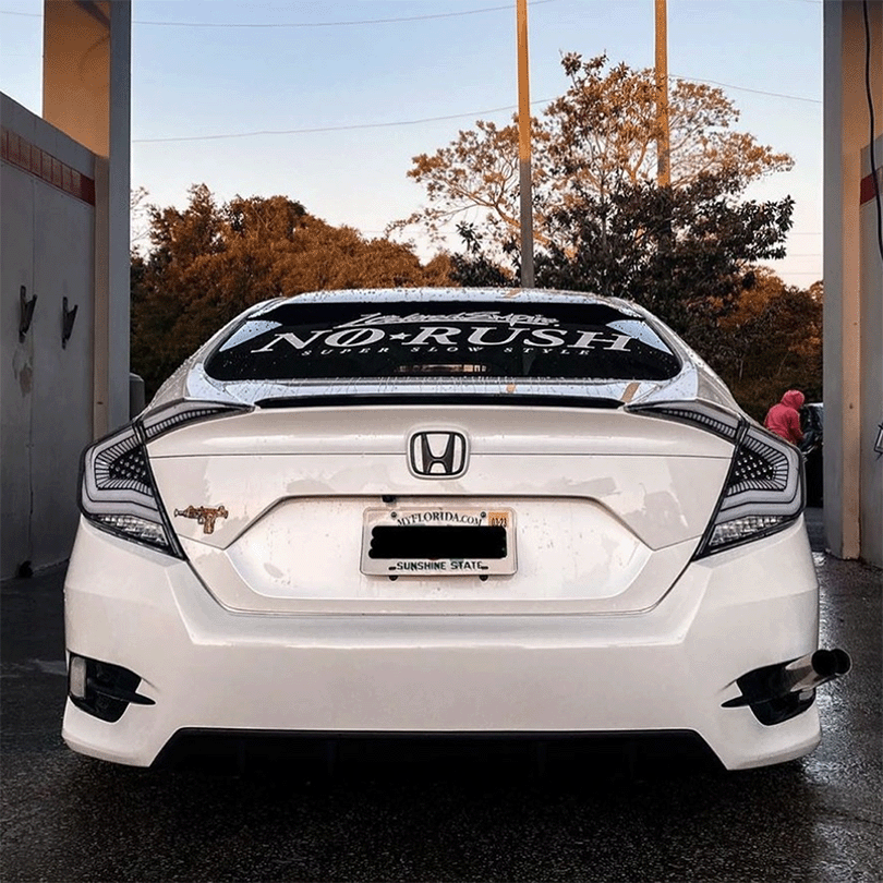 Clear Galaxy Sequential Taillights for 2016-2021 Honda Civic Sedan