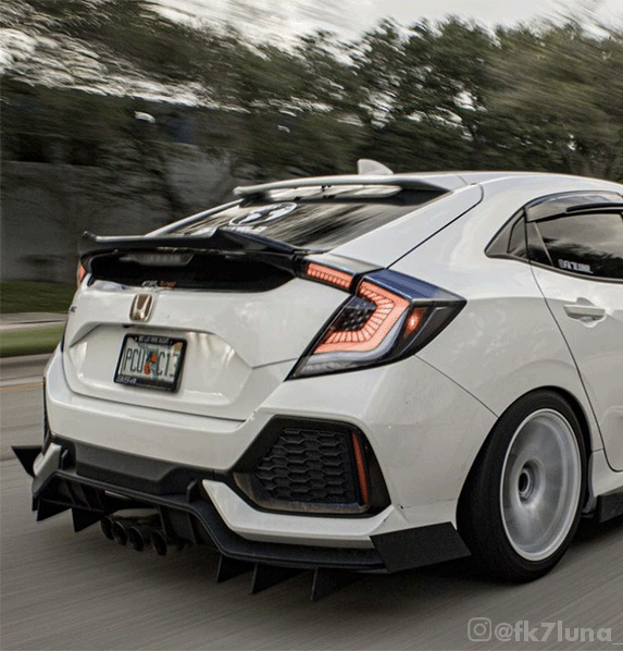 Galaxy White Taillights for 2016-2021 Honda Civic Hatch