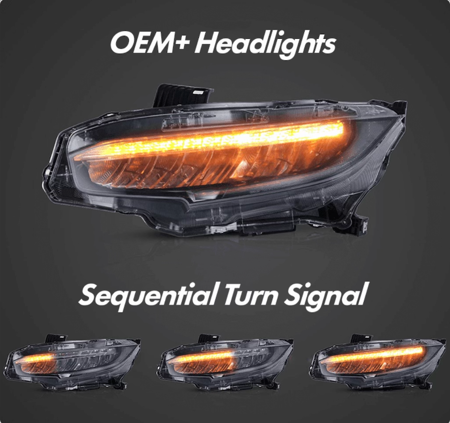 OEM+ Sequential Headlights for 2016-2021 Honda Civic